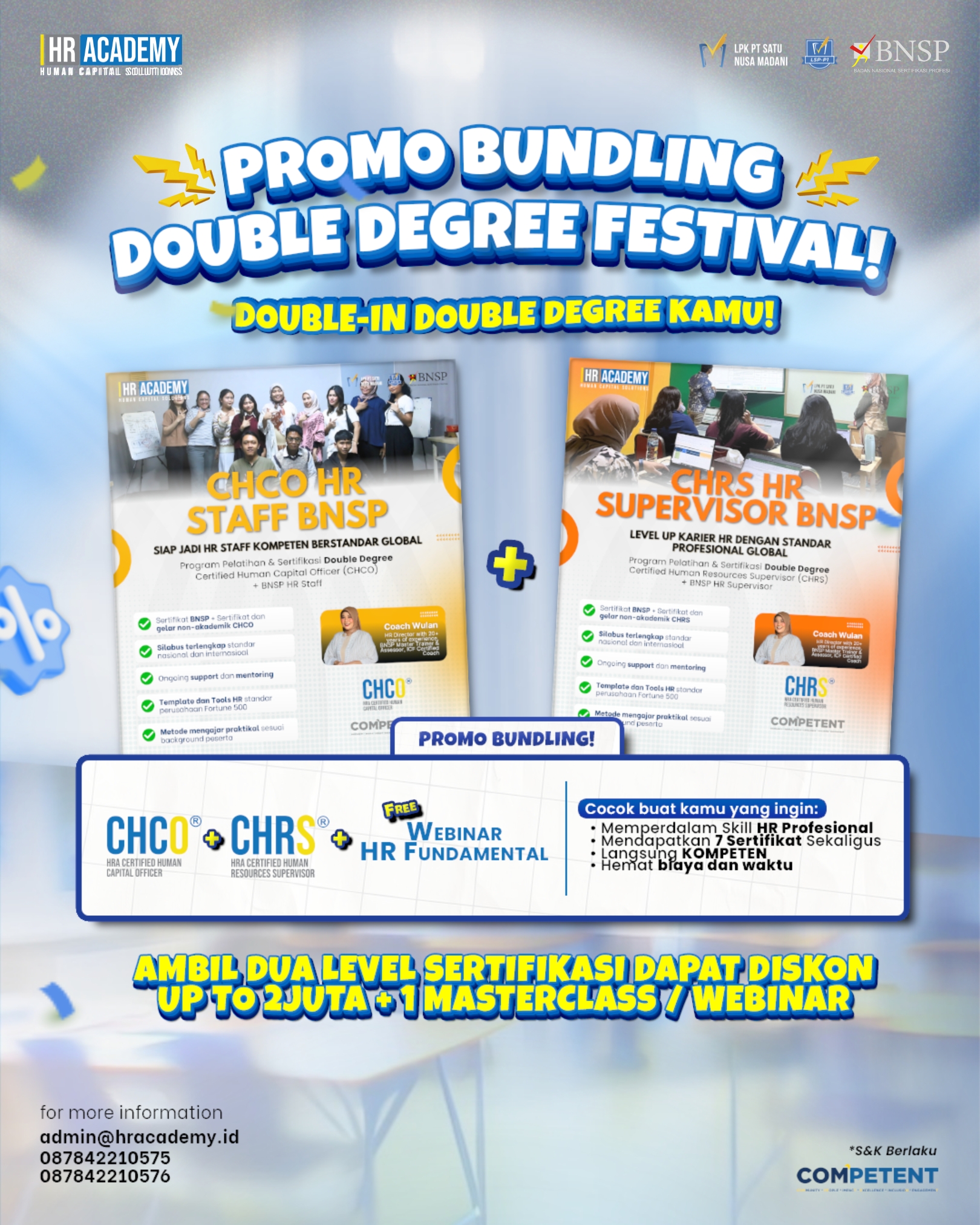 Promo Bundling Sertifikasi HR: CHCO + CHRS, Hemat Biaya dan Waktu untuk Level Up Karier